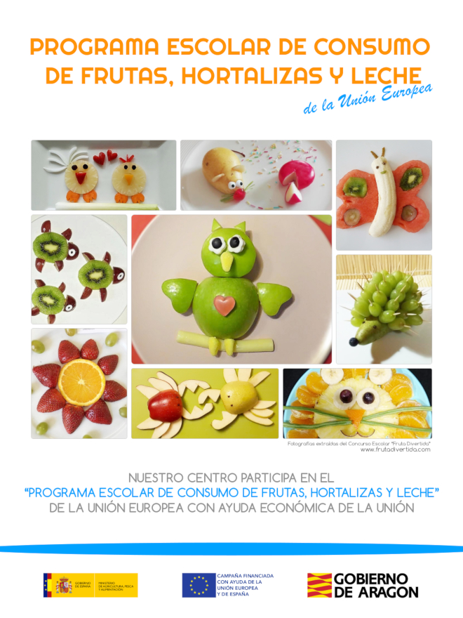 Programa escolar de consumo de frutas, hortalizas y leche. Gobierno de Aragón