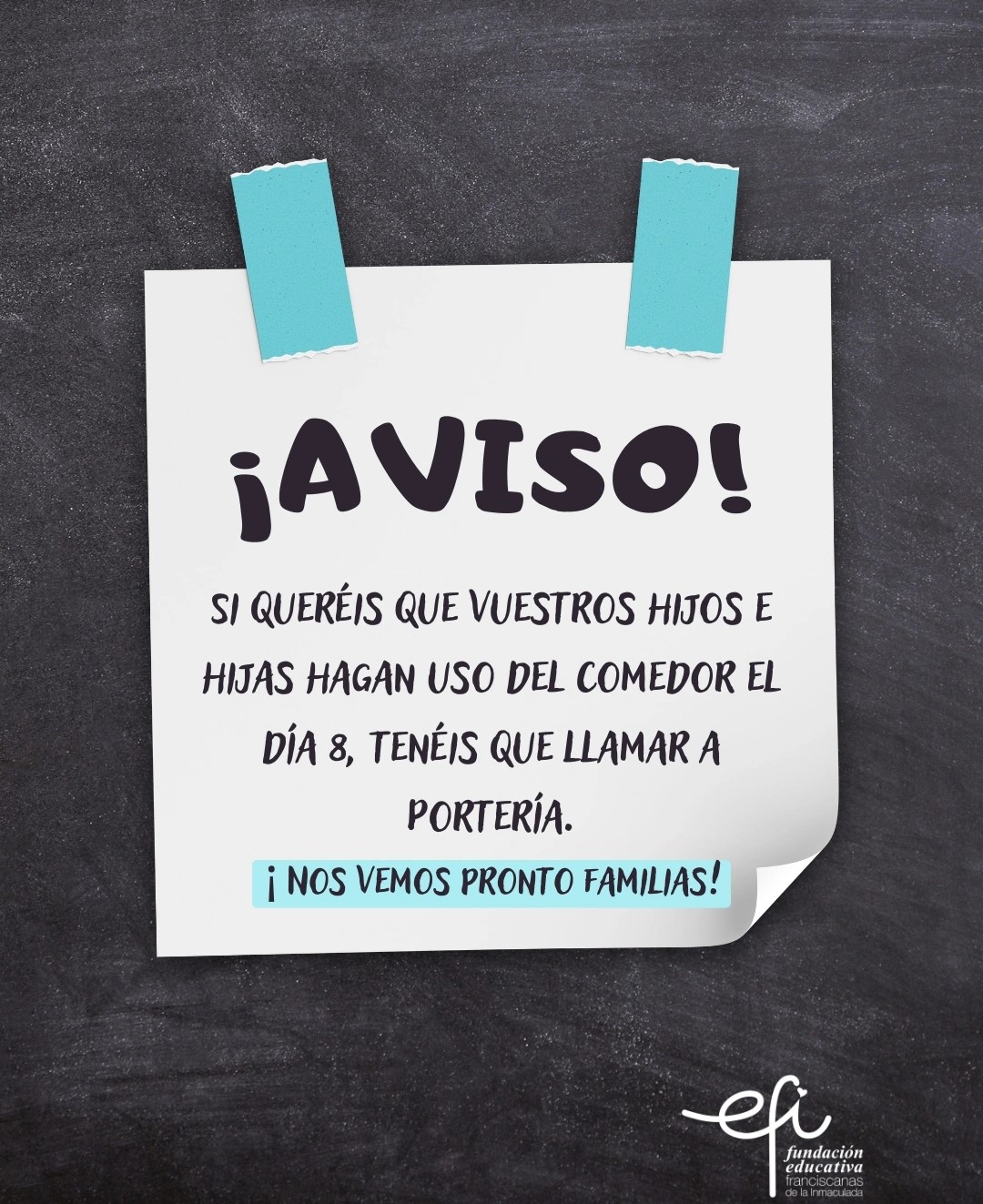 aviso comedor