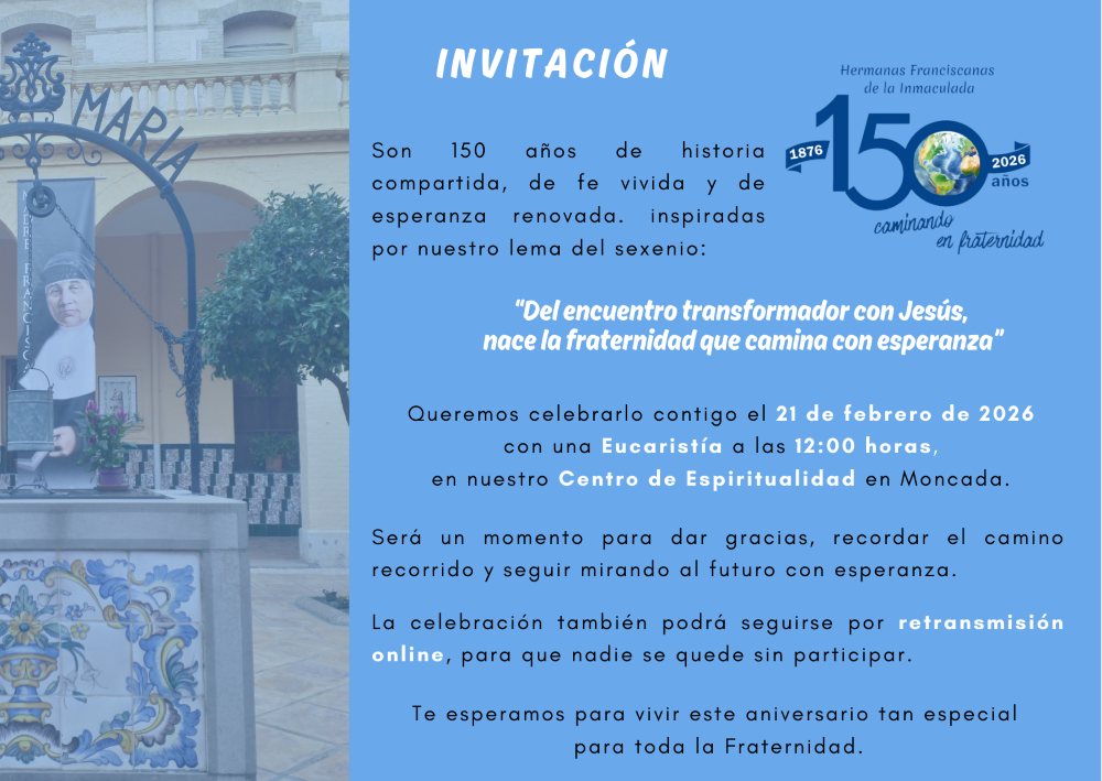 Invitación 150 años HFI: Año de la Fraternidad